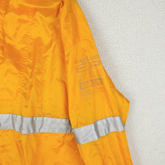 Vintage Anorak Mens Medium Orange Reflective Half Zip Rain Lightweight 90s - Picture 3 of 8